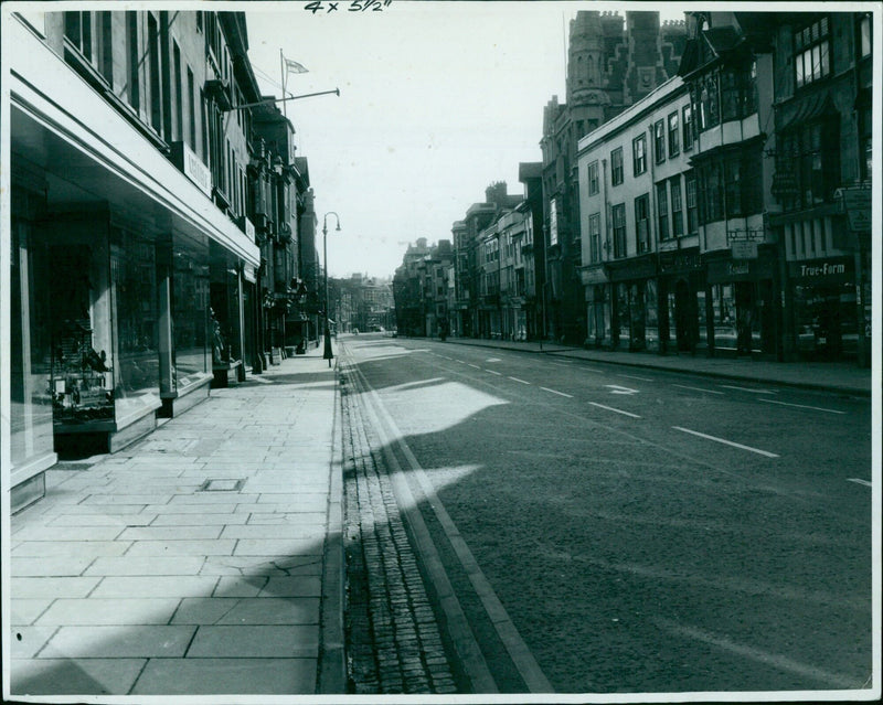 An empty High Street in Oxford, England. - Vintage Photograph