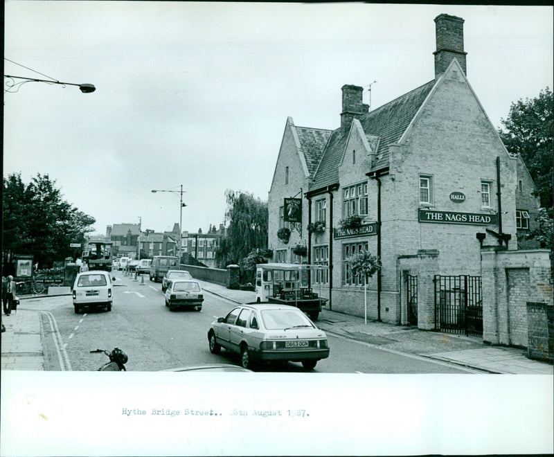 A view of Upper Fisher-Row and Less Nags Head Halls in Oxford, England. - Vintage Photograph