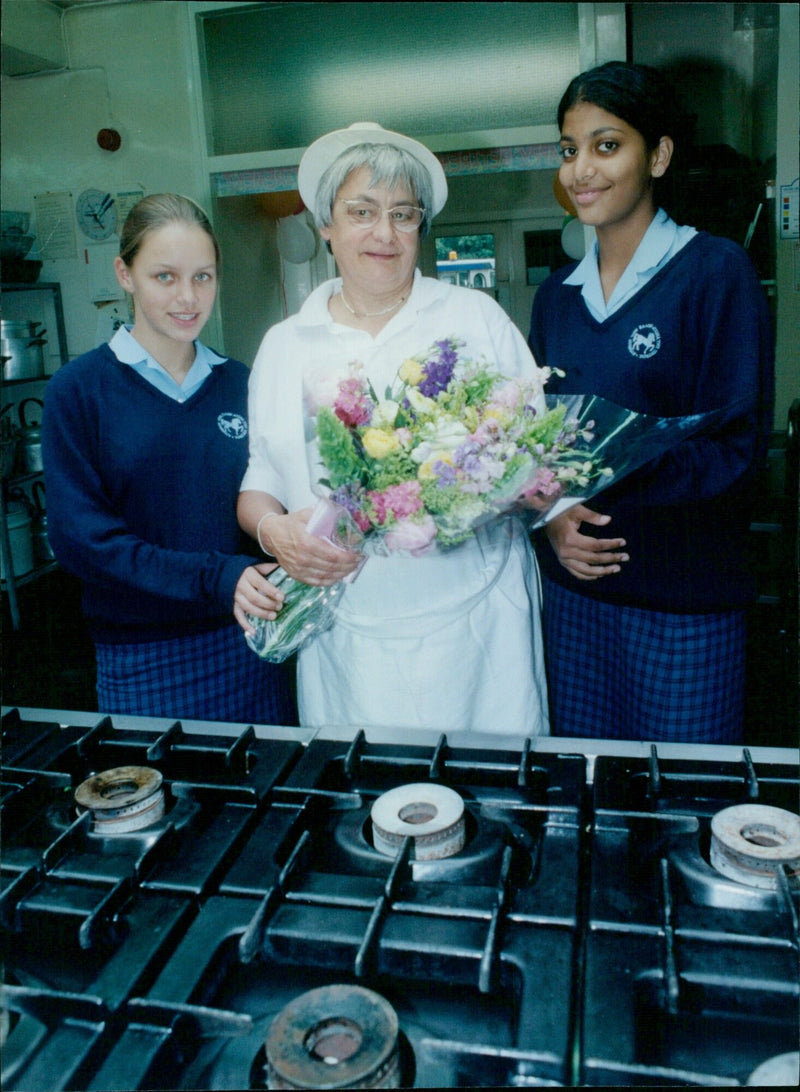 Cook Chris Cadd retires after 29 years at Oxford Headington Girls School. - Vintage Photograph