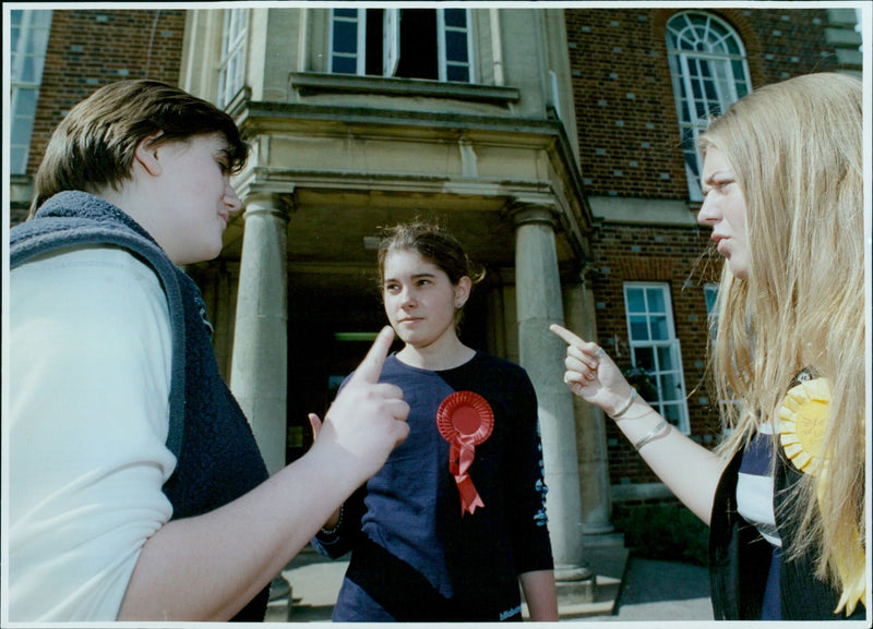 Three candidates contest the election at Headington School. - Vintage Photograph