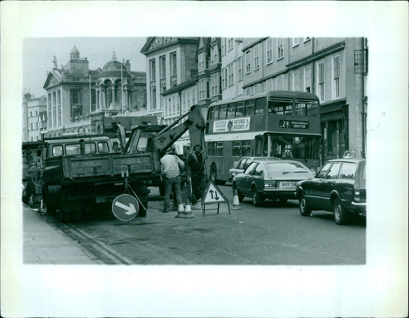 A group of people celebrating a national holiday in Oxford, England. - Vintage Photograph