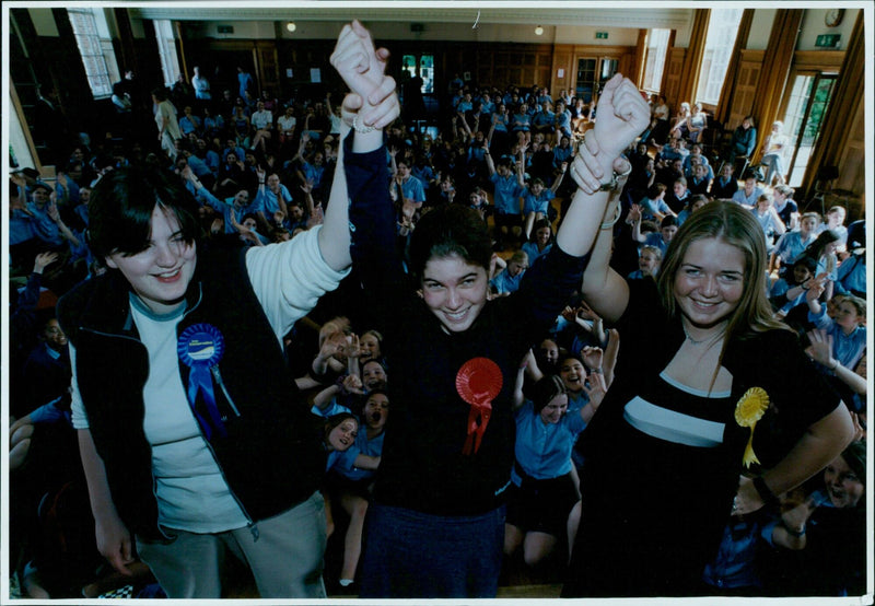 Headington School students take part in election fever. - Vintage Photograph