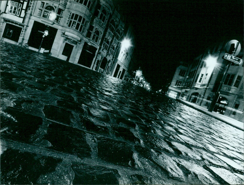 A long-exposure photograph of Oxford High Street taken at 3am on March 30, 1981. - Vintage Photograph