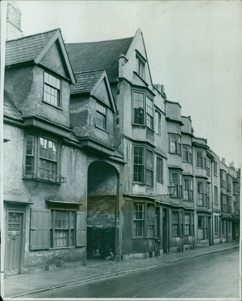 Several historic houses in Holywell, Oxford, UK. - Vintage Photograph