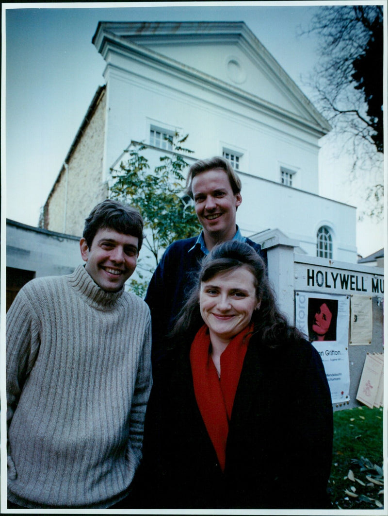 Soprano Susan Gritton performs in the Holywell Music Room accompanied by pianist Eugene Asti and baritone Stephan Loges. - Vintage Photograph