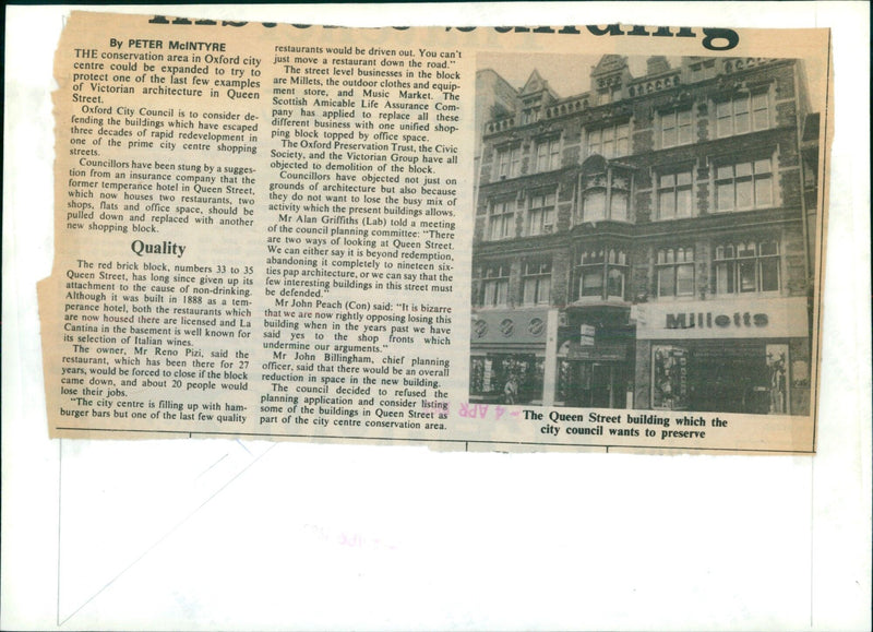 Oxford City Council is considering expanding their conservation area to protect remaining Victorian architecture in Queen Street. - Vintage Photograph