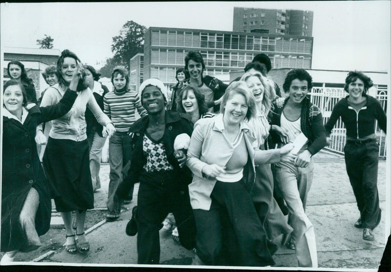 Nineteen pupils of Redefield School in NAVA UNU leave the school due to a teachers strike. - Vintage Photograph