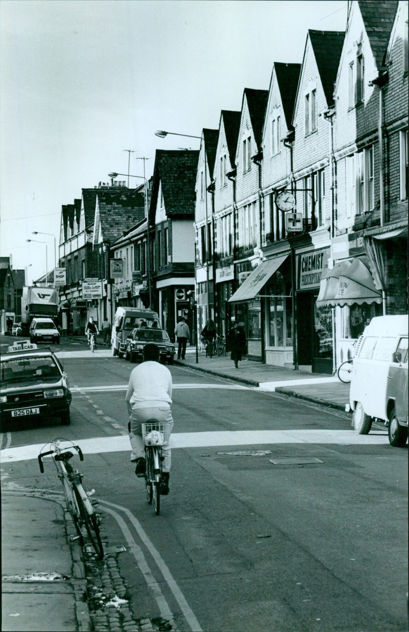 A taxi cab for sale is seen on Walton Street in Oxford, England. - Vintage Photograph