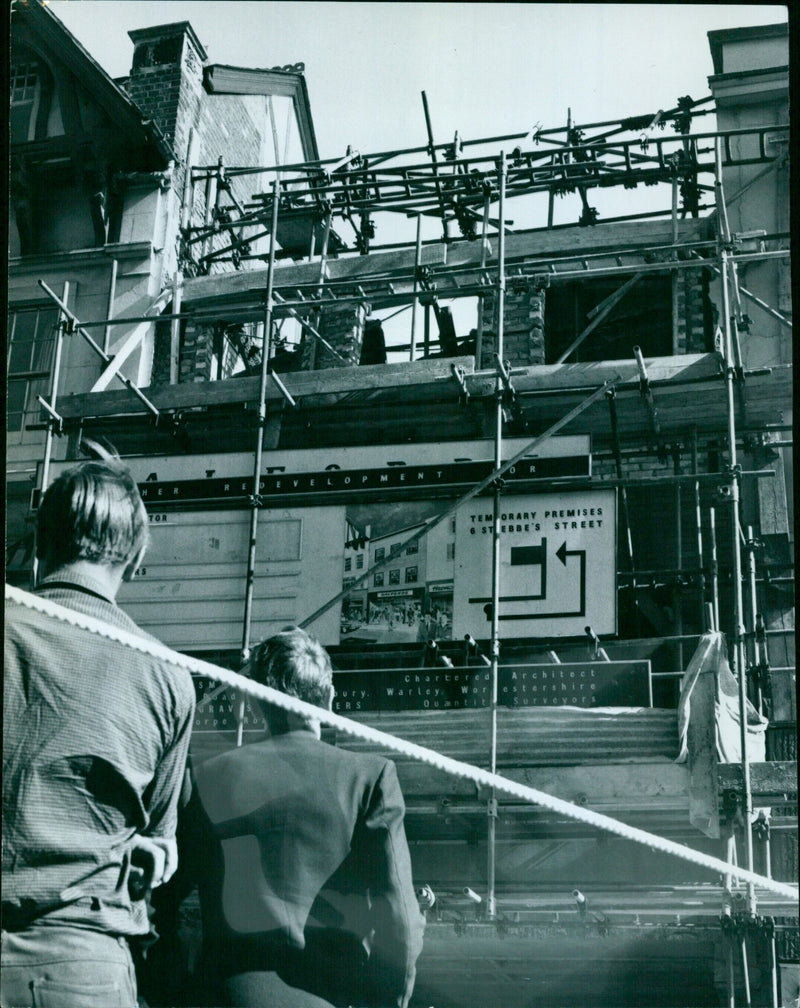 A collapsed building in Queen Street, Warley, Worcestershire. - Vintage Photograph