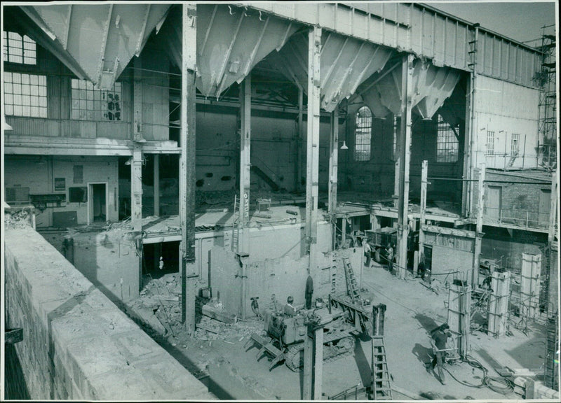 Construction underway at the Old Power Station Street in Oxford. - Vintage Photograph