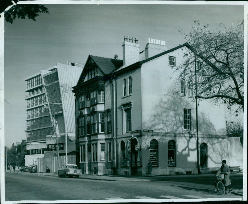 Construction workers at the Manbury Road and Keble Road junction in Oxford, England. - Vintage Photograph