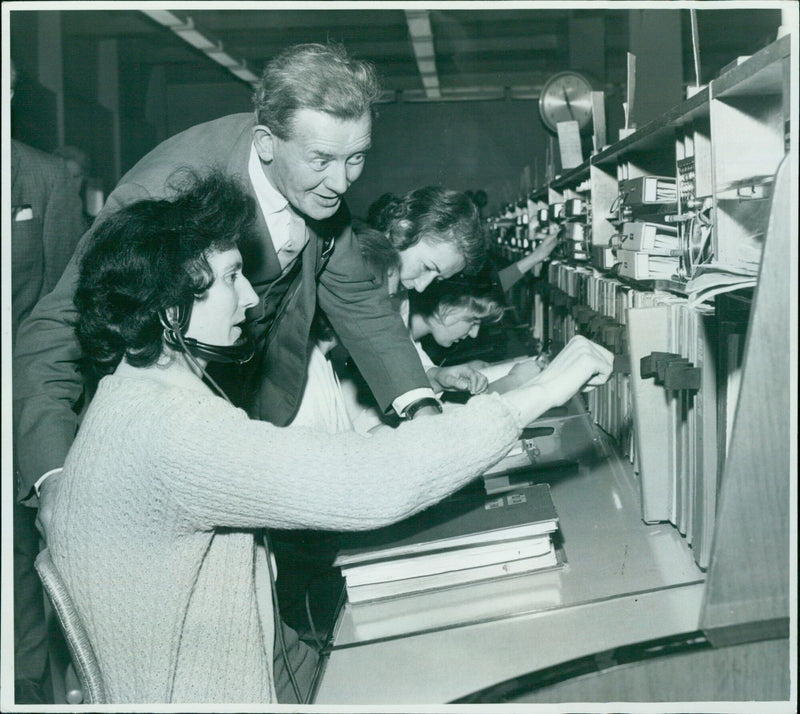 Oxford County Council members visit GPO Exchange. - Vintage Photograph