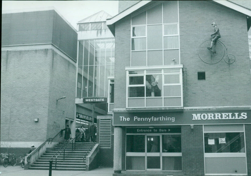 The entrance of the Pennyfarthing bar in Morrells, Westgate-on-Sea, UK. - Vintage Photograph