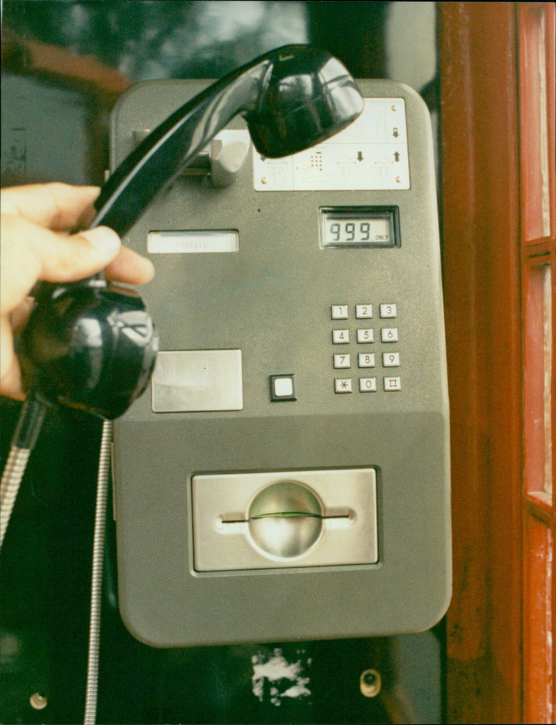 A vandalised cardphone at Rosehill with a bent card in the slot. - Vintage Photograph