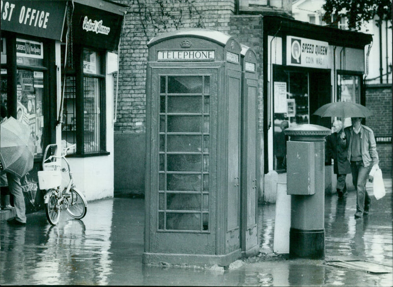 Postal workers at Donnington Post Office in Oxfordshire, UK - Vintage Photograph