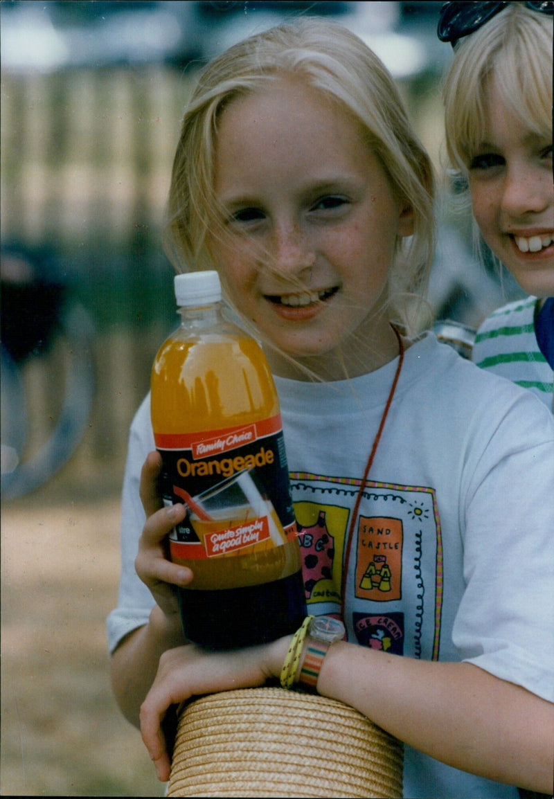 Sarah Jones of Oxford displays her raffle prize at the Radio Cherwell Fete at the John Radcliffe Hospital. - Vintage Photograph