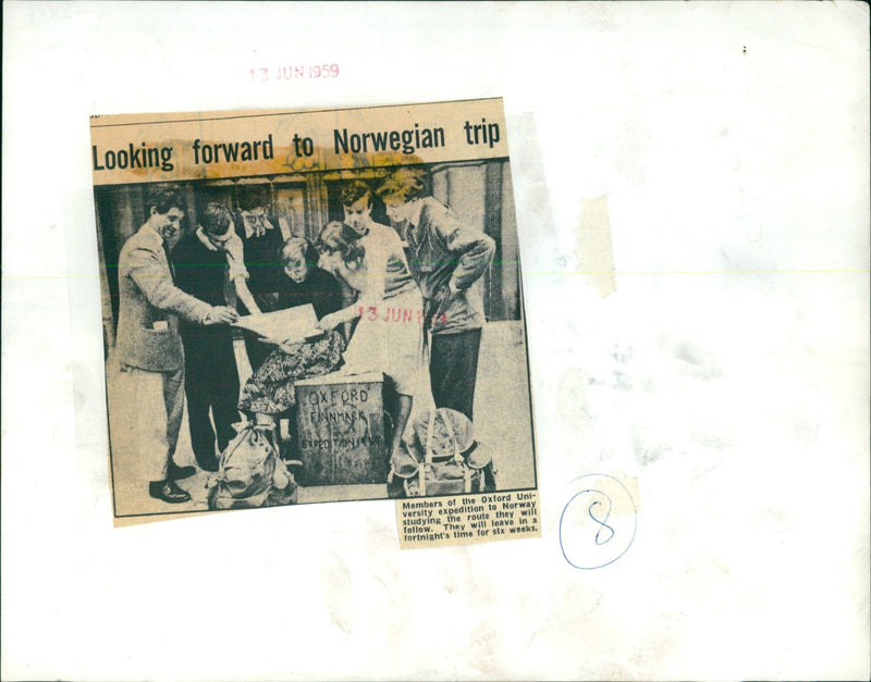 Members of the Oxford University expedition to Norway studying the route they will follow. - Vintage Photograph