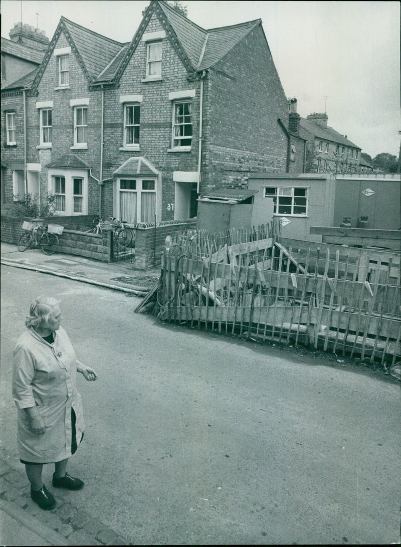 A damaged home is seen after a storm in Ragout, France. - Vintage Photograph