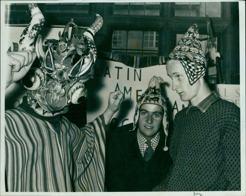 Members of the Latin American Society at Oxford University's Freshmen's Fair. - Vintage Photograph