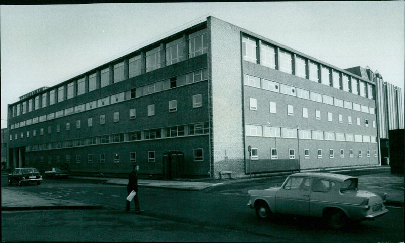 Telecommunications workers connecting cables in the Oxford Telephone Exchange. - Vintage Photograph