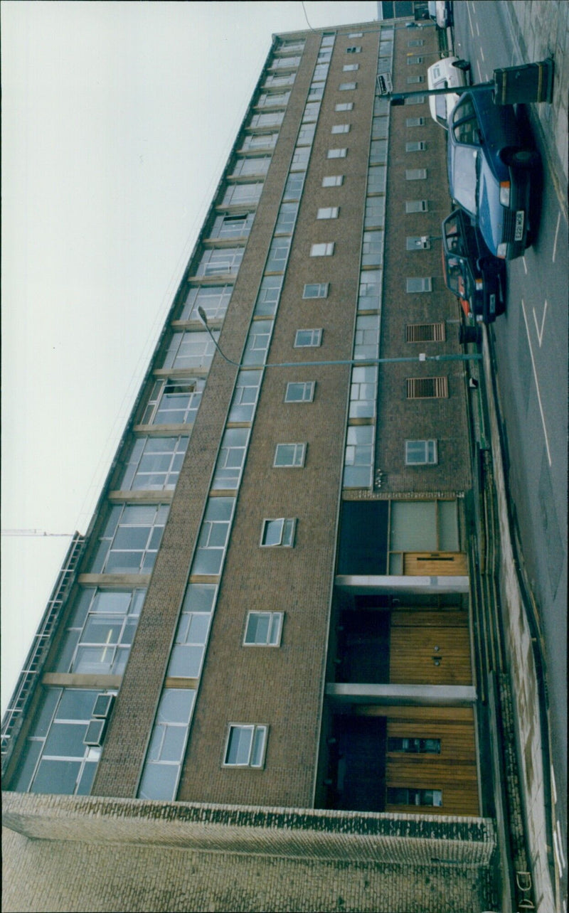 A construction site at Takeda PLEASE Telecom Building in Oxford. - Vintage Photograph