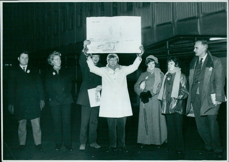 Members of the CPSA union picketing outside of Telephone House on Thursday morning. - Vintage Photograph