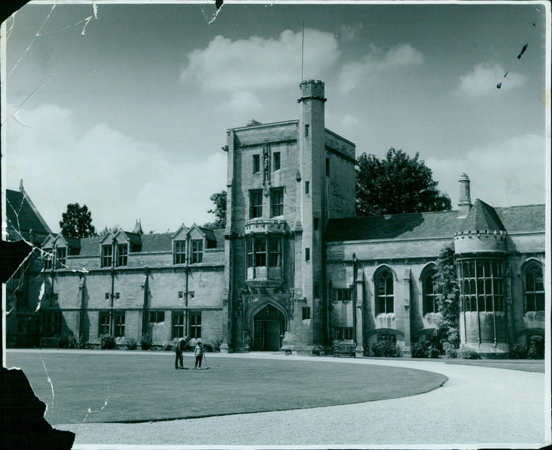 Croquet on the lawns of Mansfield College - Vintage Photograph