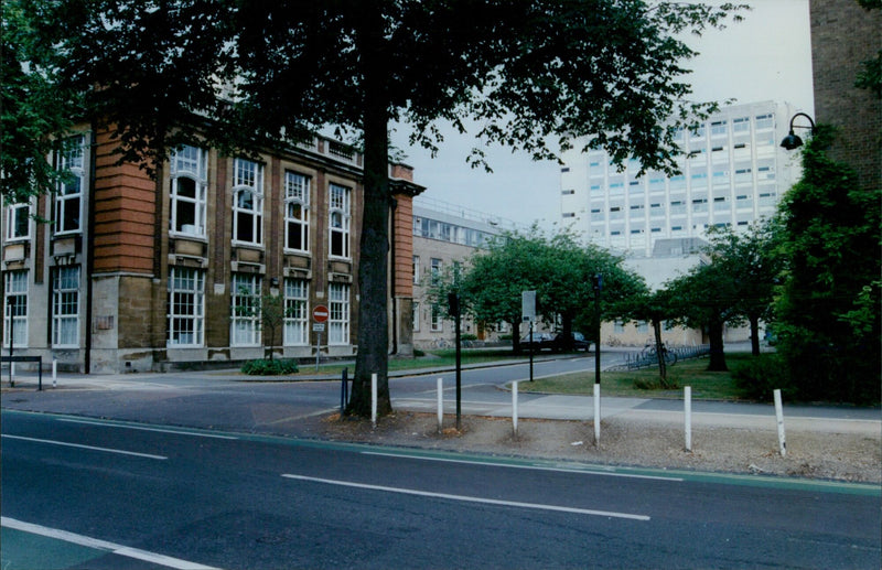 Oxford University Science Area undergoing security measures. - Vintage Photograph