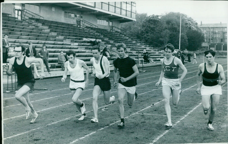 Students compete in Inter College Athletics Semifinals - Vintage Photograph