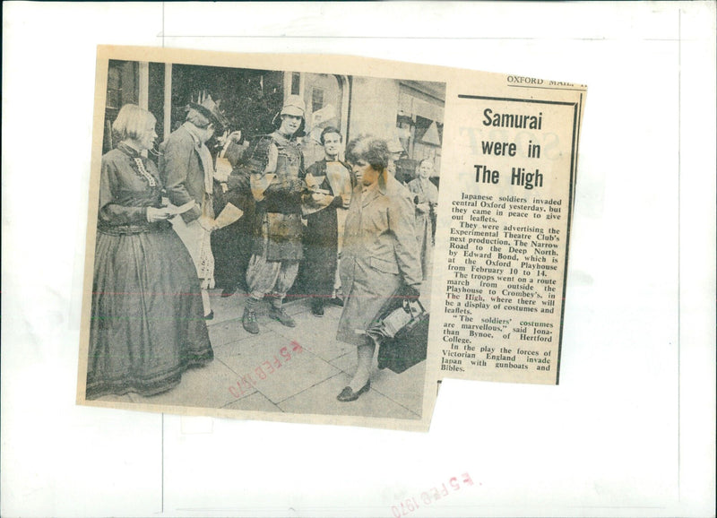 Japanese soldiers marched through Oxford to promote a theatre production. - Vintage Photograph