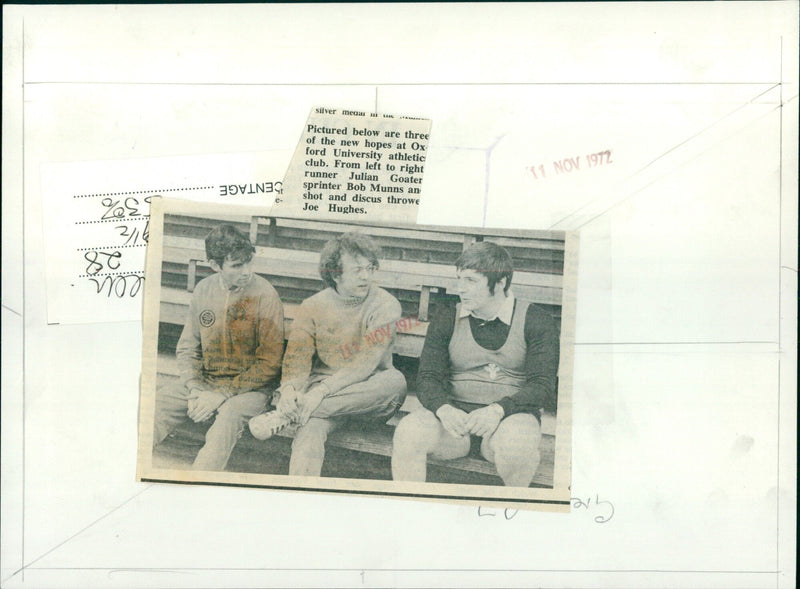 Three student athletes from Oxford University Athletic Club. - Vintage Photograph