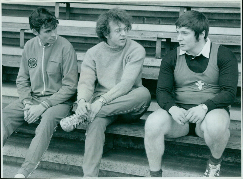 Three student athletes from Oxford University Athletic Club. - Vintage Photograph