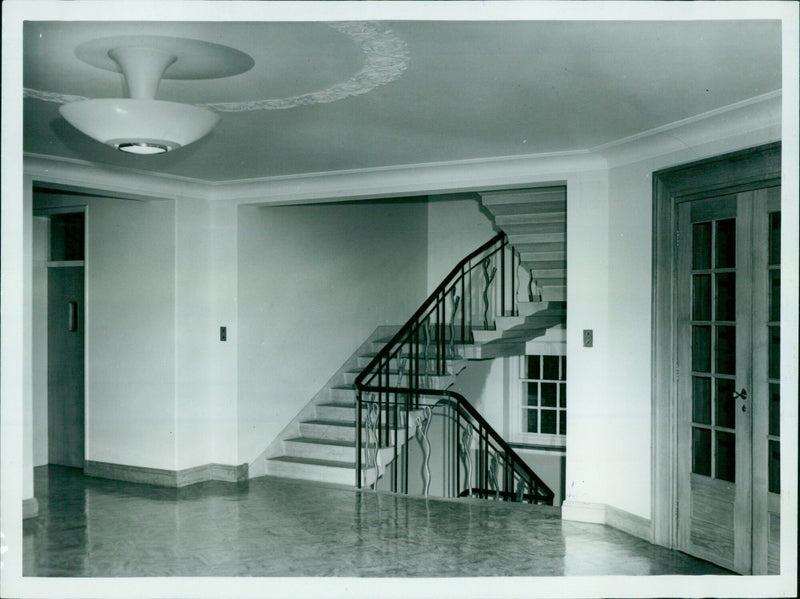 Students enter a history faculty library on Valentine's Day, 1957. - Vintage Photograph