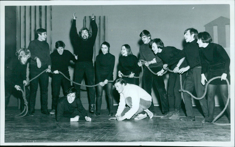 Members of the Tom Paine Experimental Theatre Group perform at the Playhouse. - Vintage Photograph