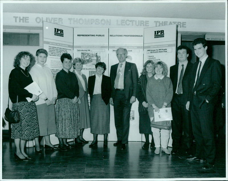 Oxford University students attend a careers day in London to learn about public relations. - Vintage Photograph