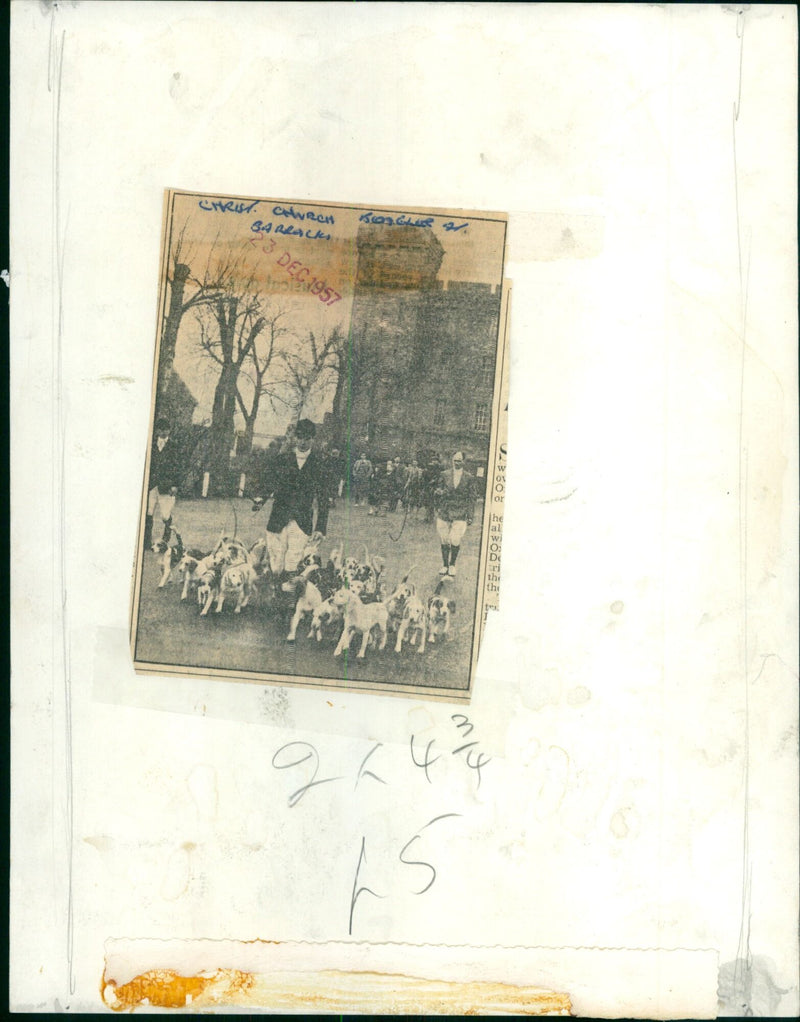 A crowd of people in front of a church in Barrak, 30 Christ Church on 23 December 1957. - Vintage Photograph