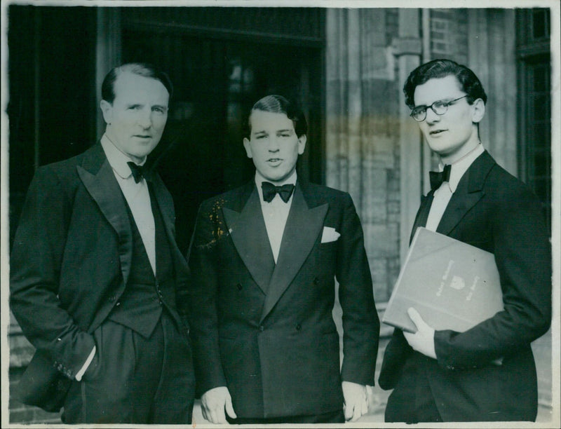 Members of the Oxford University Law Society at a meeting. - Vintage Photograph