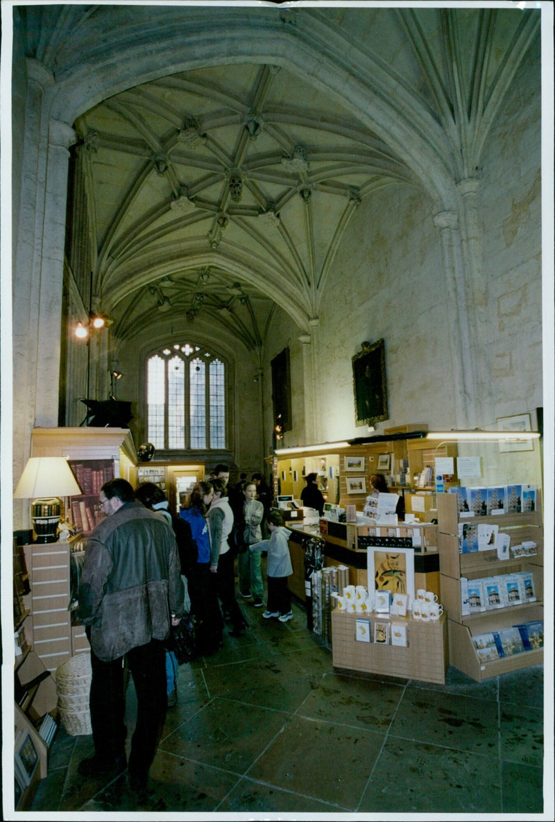 Steve Waterman, Library Secretary, stands by the proposed entrance to the new Bodleian visitors centre. - Vintage Photograph