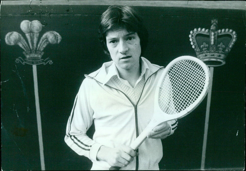 Mike Flanagon, OU Tennis Player, readies for a match. - Vintage Photograph