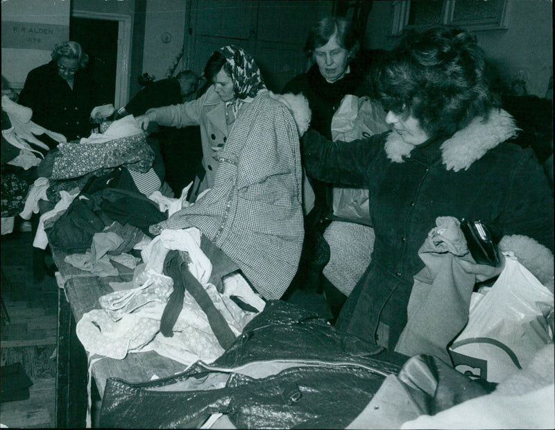 A jumble sale at the New Road Methodist Church. - Vintage Photograph