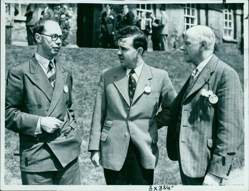 Officials of the Wholesale Textile Association's summer school meet at Worcester College. - Vintage Photograph