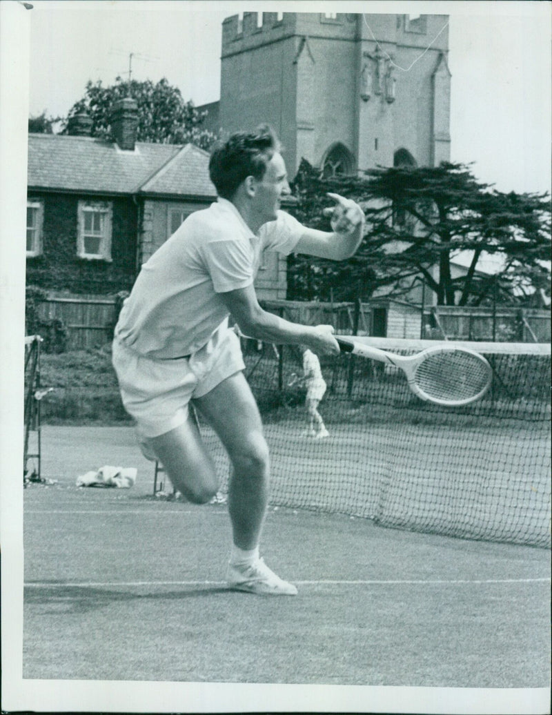 Oxford University varsity captain TD Phillips (Merton) in action during a match last week. - Vintage Photograph