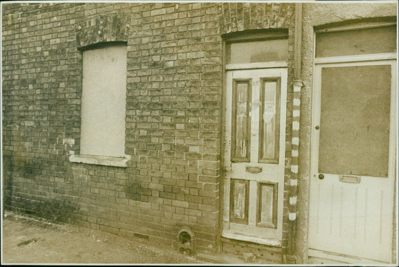 This photograph taken in Oxford, UK on May 20, 1971 shows Canal Street with boarded windows. - Vintage Photograph