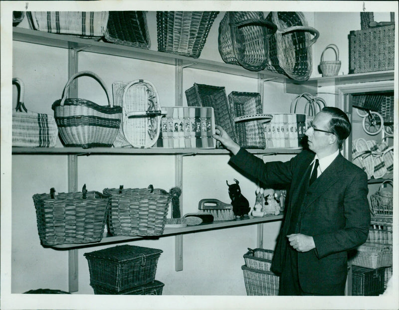 Handicapped people showcase their products at a fair. - Vintage Photograph