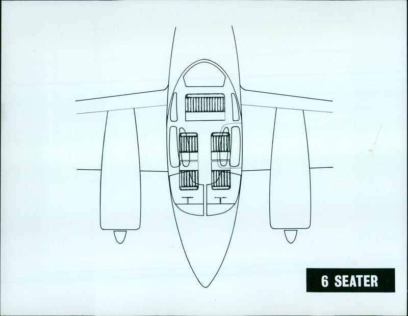 The spacious cabin of the B.206 Beagle aircraft can accommodate up to six passengers. - Vintage Photograph