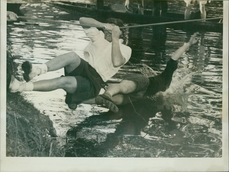 Two St Peter Hall men prepare to go for a walk. - Vintage Photograph