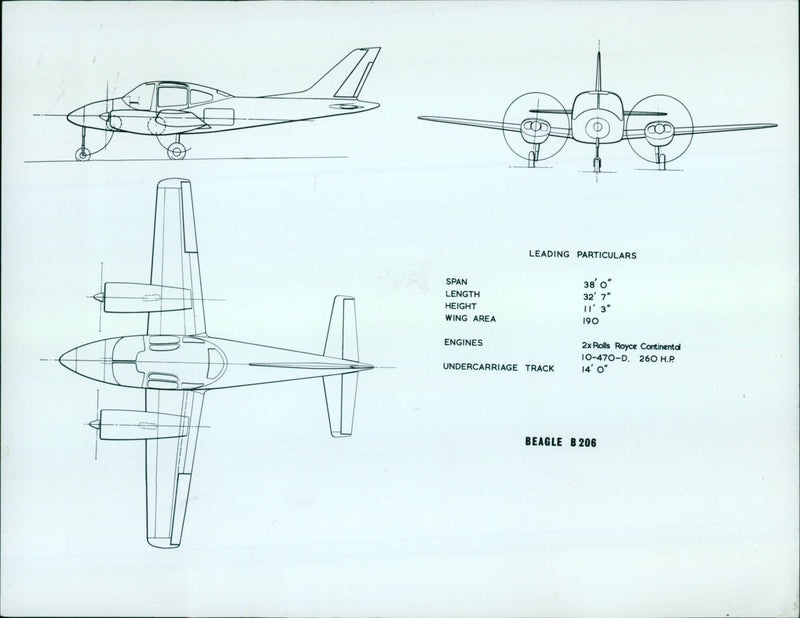 The Beagle B 206 aircraft on the runway. - Vintage Photograph