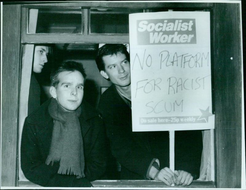 Anti-racist demonstrators protesting the presence of far-right groups in London. - Vintage Photograph