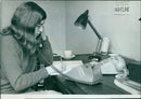 Bridget Nash mans the Nightline desk, a new all-night service for Oxford university students in need. - Vintage Photograph
