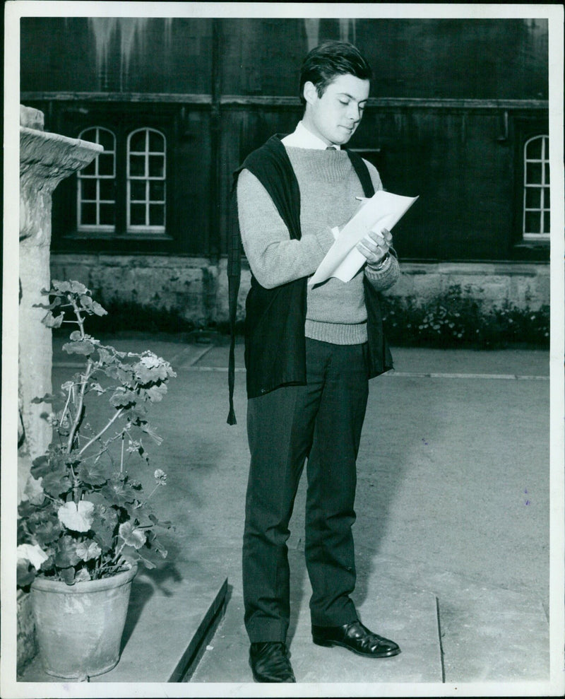 Undergraduate student wearing casual clothing. - Vintage Photograph